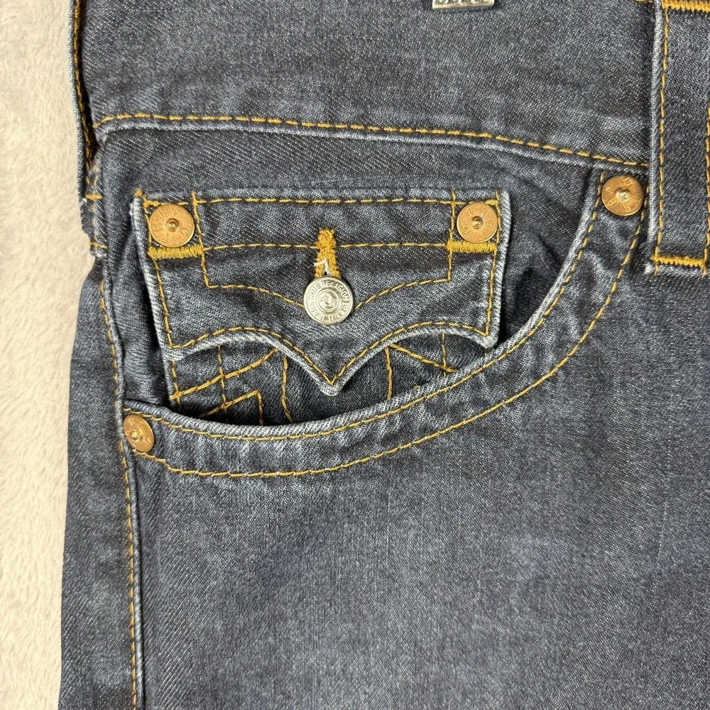 True Religion Men's Straight Blue Jeans 36x29 Pocket Flaps NWOT